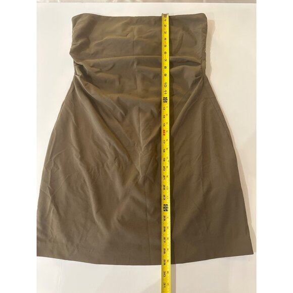 Zara Khaki Strapless Dress XXL Soft Fabric Elegant & Comfortable - Picture 9 of 11